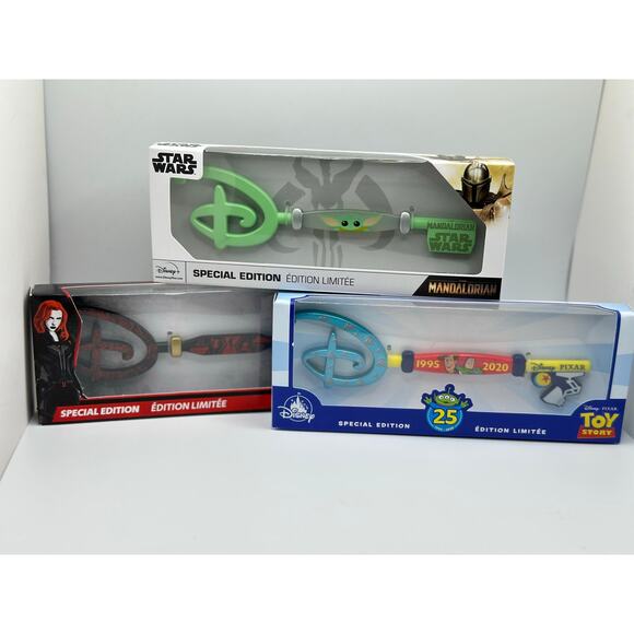 Disney Special Edition Key Set of 3- Toy Story, Mandalorian, Black Widow NWT - Picture 1 of 11